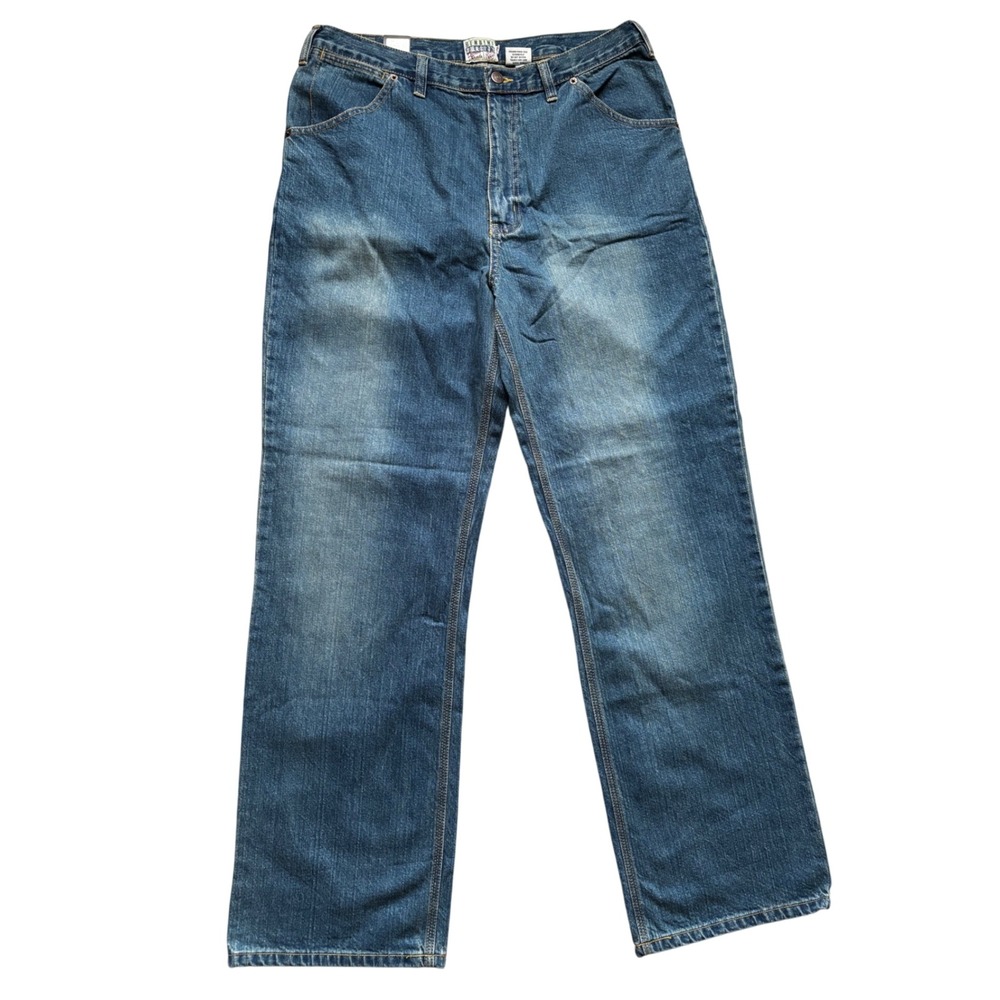 Vintage NWT Steve & Barry's Worker Carpenter Jeans 35x34 Blue Denim Baggy Y2K